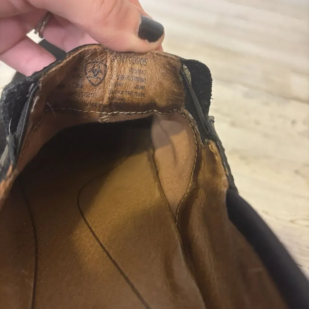 ARIAT Santa Cruz Western Leather Black Clog Comfort Shoes Women's Size 8.5 B - Picture 12 of 13